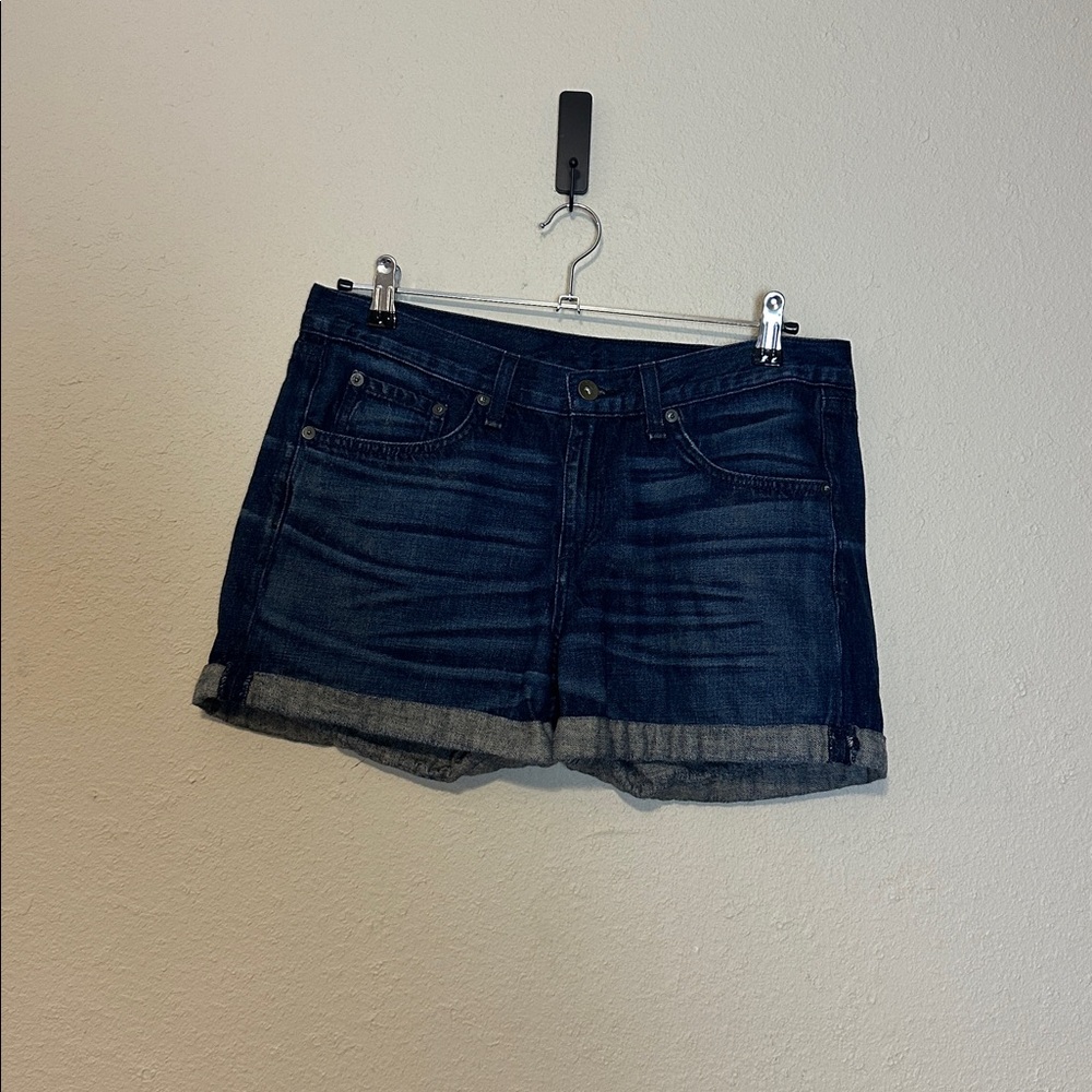 RAG & BONE Cuffed Dark Denim‎ HIGH RISE SHORTS Size 28